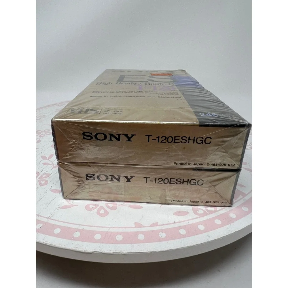 SONY VHS Blank Video‎ Tapes 2-Pack ES High Grade T-120 Cassettes NEW Sealed USA